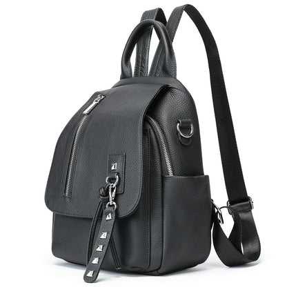 womens casual simple leather backpack