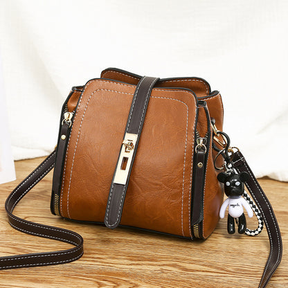 barrel tote womens fashion pu leather shoulder messenger bag