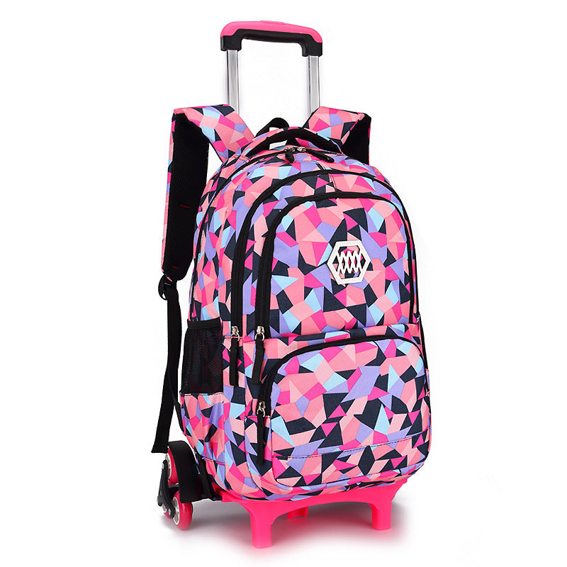 natural fish trolley spine protection burden alleviation waterproof schoolbag