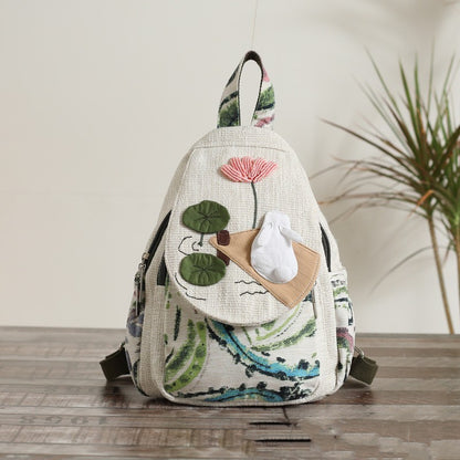 fabric backpack multi compartment versatile casual