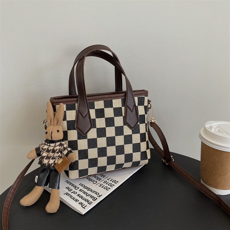 all match houndstooth shoulder portable messenger bag