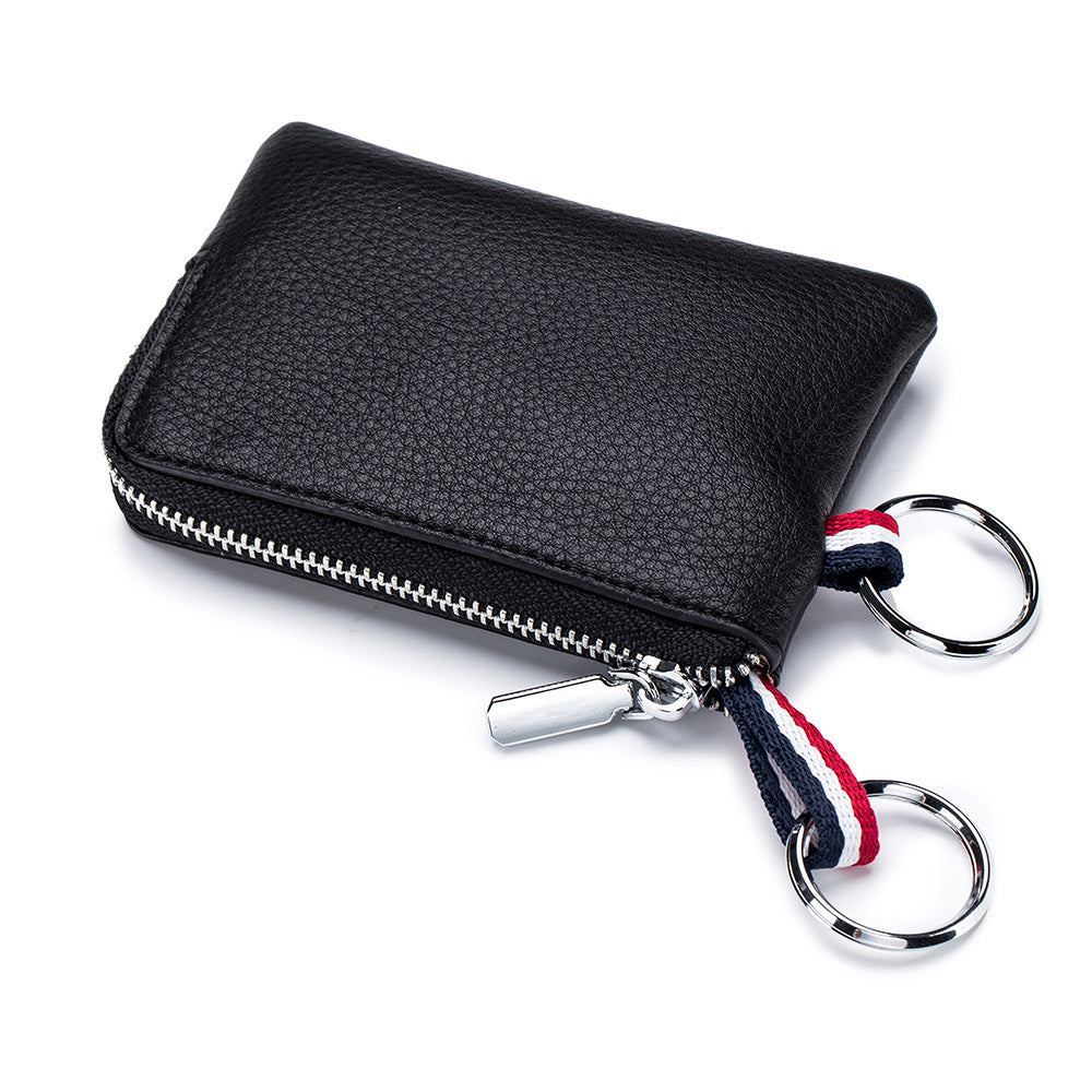 mens coin purse european and american leather mini wallet soft leather zip coin driving license key case card holder ultra thin