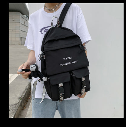 backpack female new korean style fashion brand college style schoolbag male college student leisure simple backpack