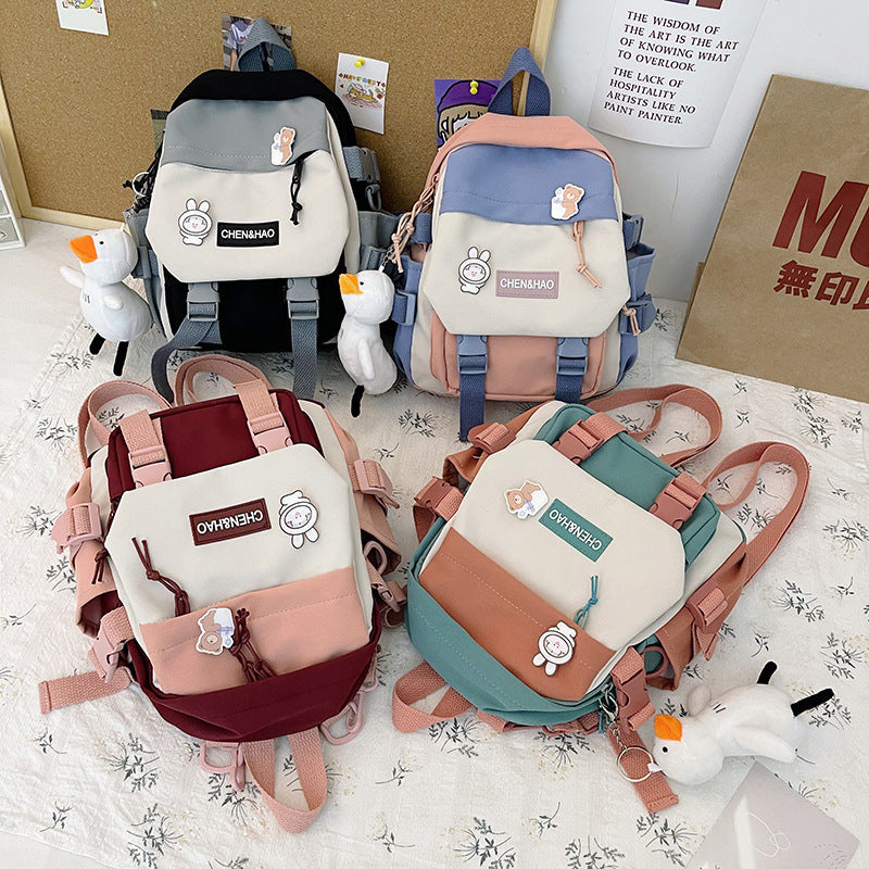 backpack korean style student multi pocket fashion backpack junior high school student college schoolbag