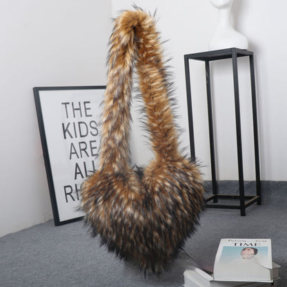 crossbody love female fur plush big bag capacity personality