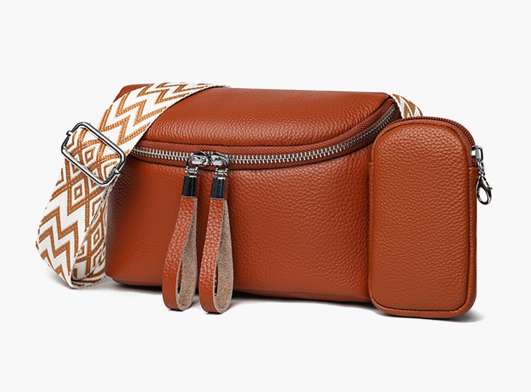 first layer cattlehide leather fashion shoulder messenger bag for women