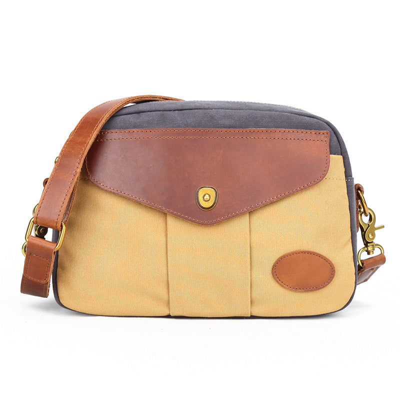 color blocked retro canvas shoulder crossbody bag
