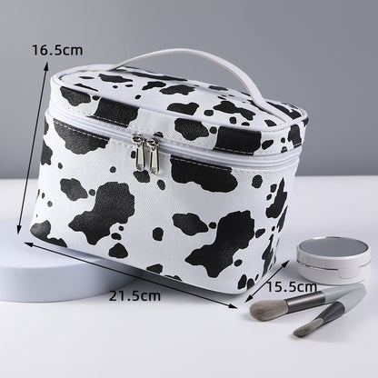 cow pattern waterproof handbag makeup bag cosmetic travel bag