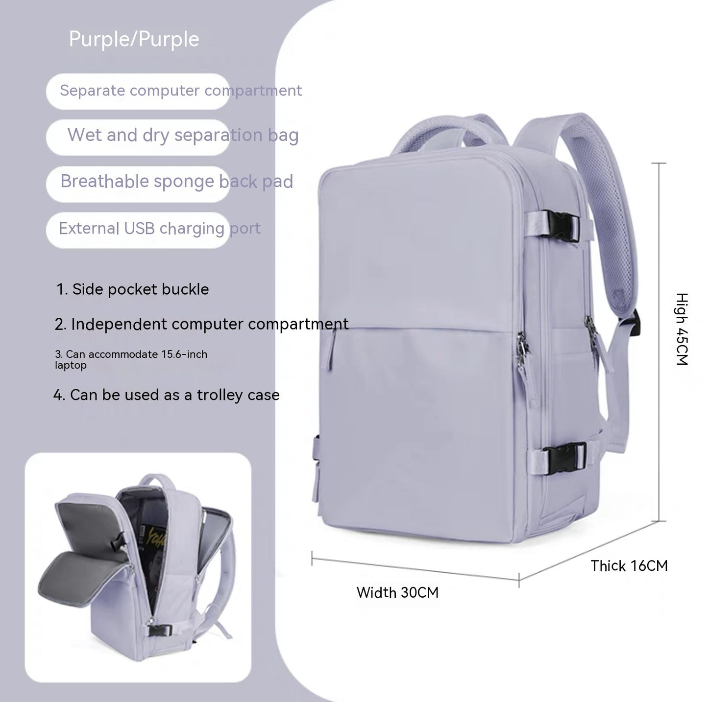 large capacity multifunctional travel waterproof mummy backpack