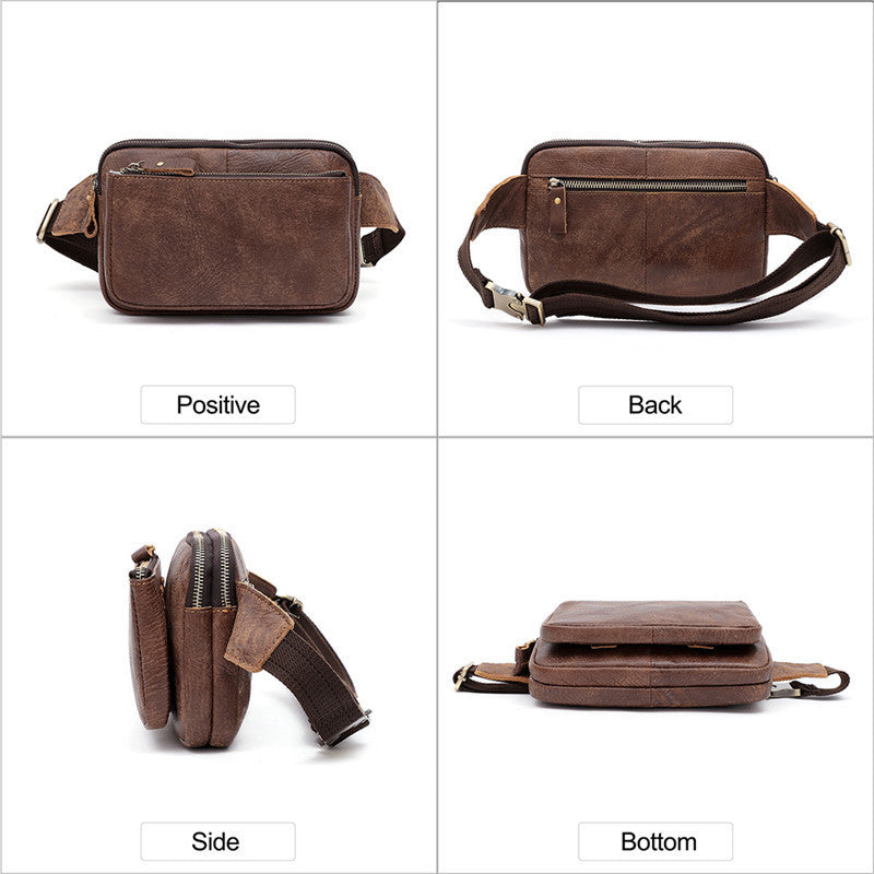 men waist bag pack casual functional money phone belt bag male unisex sling bag for belt leather hip bag chest phone purse