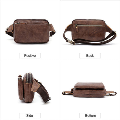 men waist bag pack casual functional money phone belt bag male unisex sling bag for belt leather hip bag chest phone purse