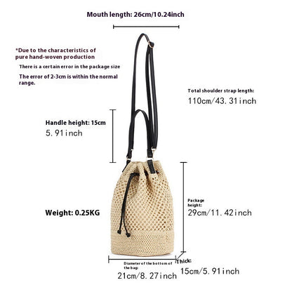 Simple Fashion All-match Handbag Bucket Woven Bag