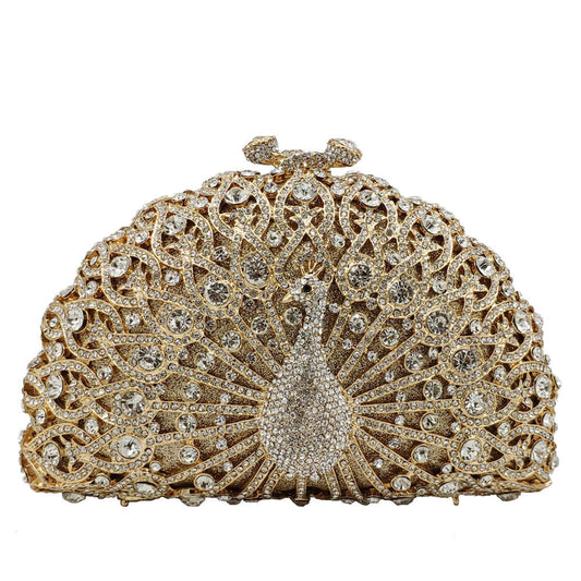 peacock dinner bag rhinestone clutch lady