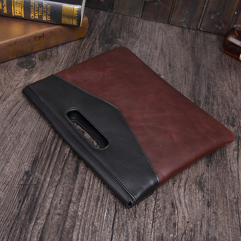 mens horseskin trend clutch file bag