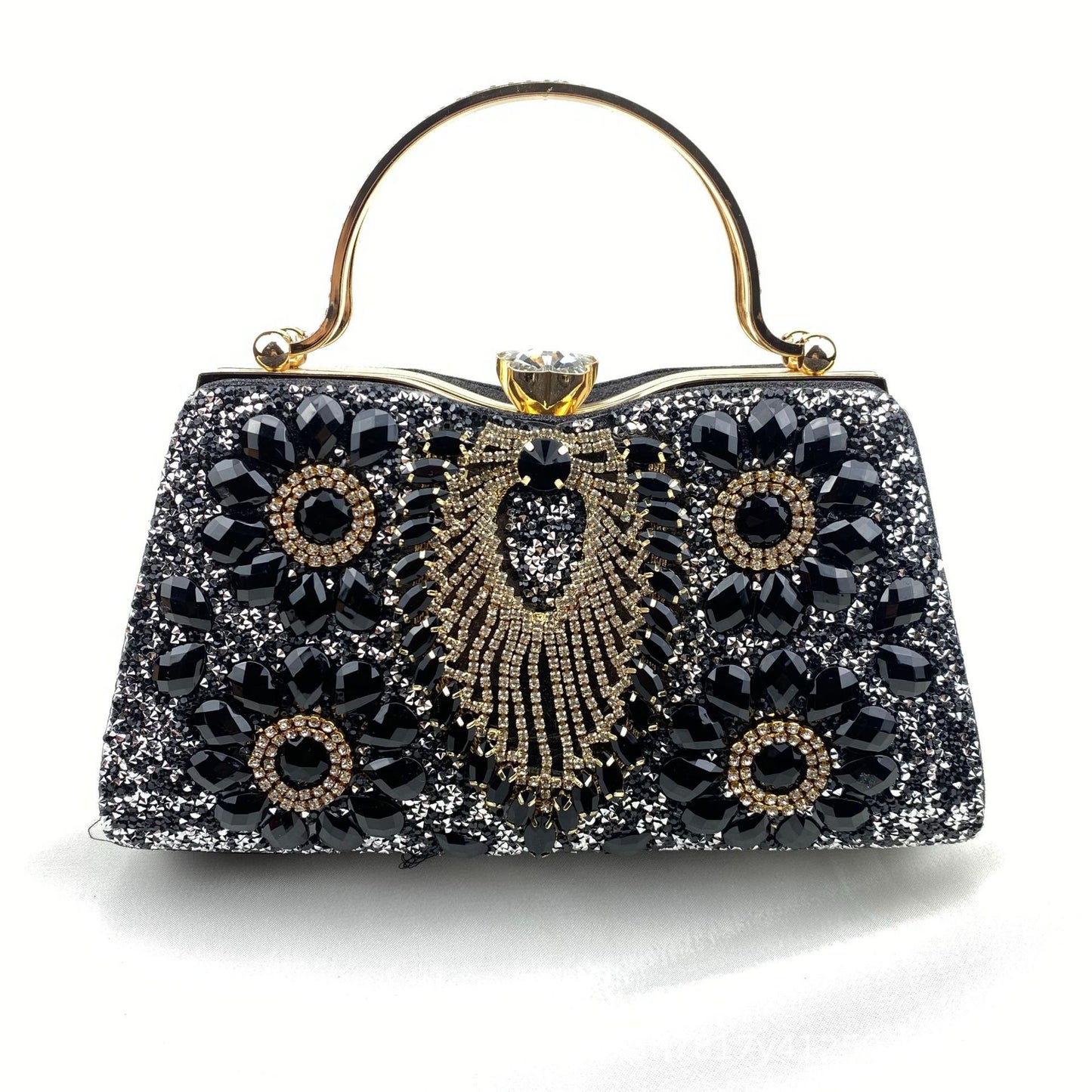 womens shiny banquet clutch horizontal square