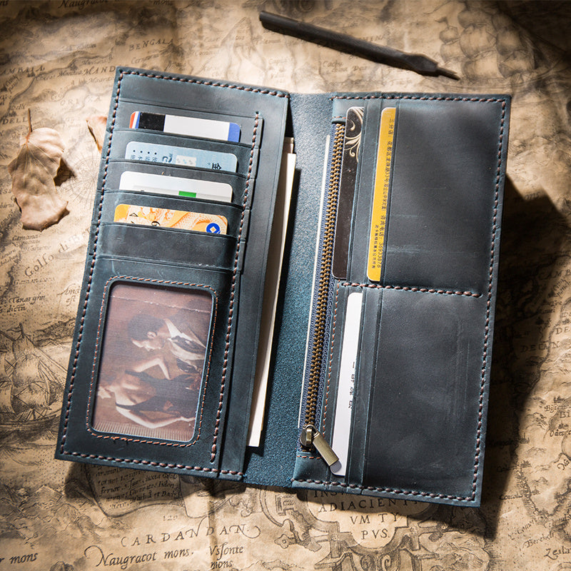 fashion diy handmade wallet mens leather