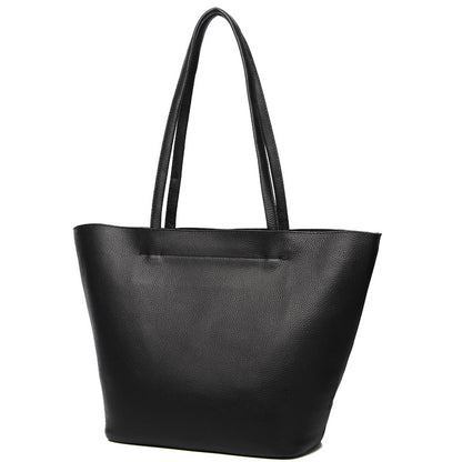 take a simple large capacity first layer cowhide one shoulder tote bag