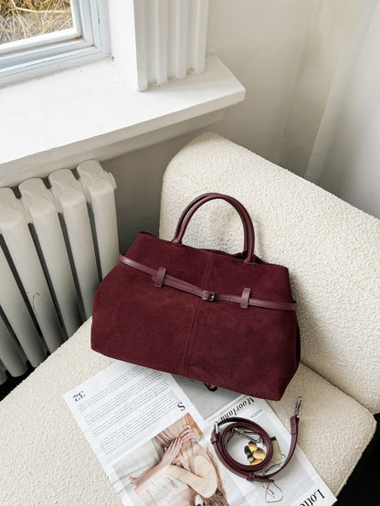High-grade Suede Retro Easy Matching Commuter Frosted Portable Shoulder Crossbody Bag