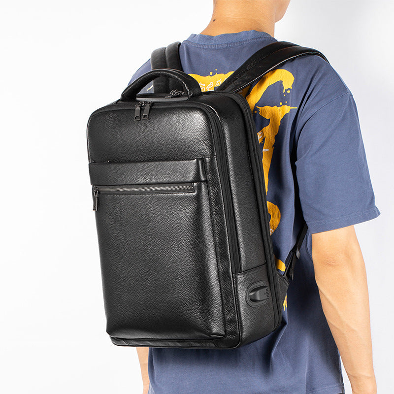 genuine leather mens new backpack