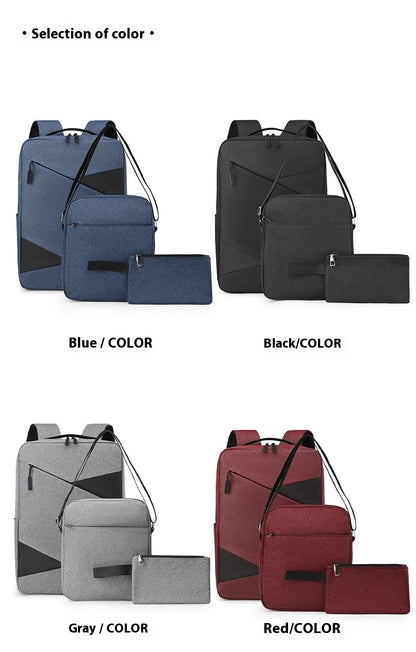 new business commute business trip computer backpack mens three piece set