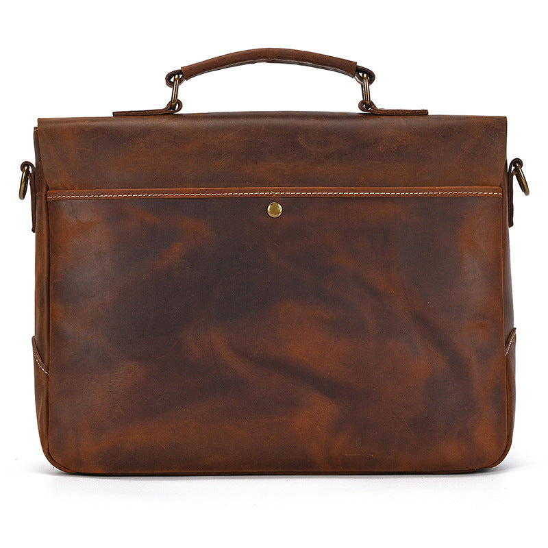 retro mens briefcase crazy horse leather