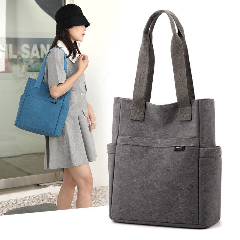 casual portable summer new shoulder bag canvas bag for women