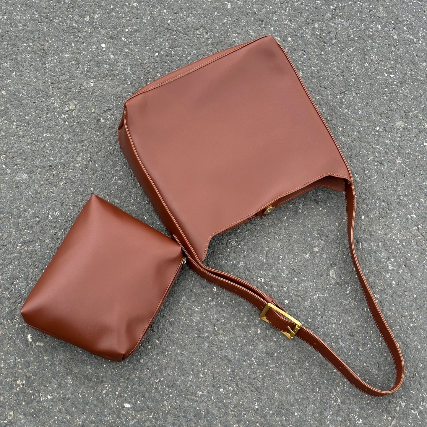 new fashion all match bucket large capacity simple casual two piece suit shoulder messenger bag