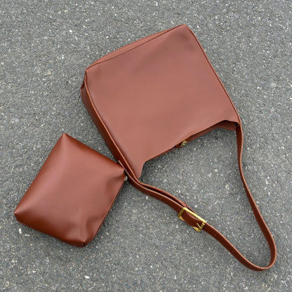 new fashion all match bucket large capacity simple casual two piece suit shoulder messenger bag