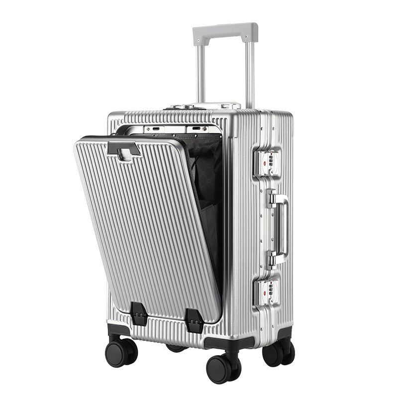 trolley aluminum frame large capacity front opening luggage