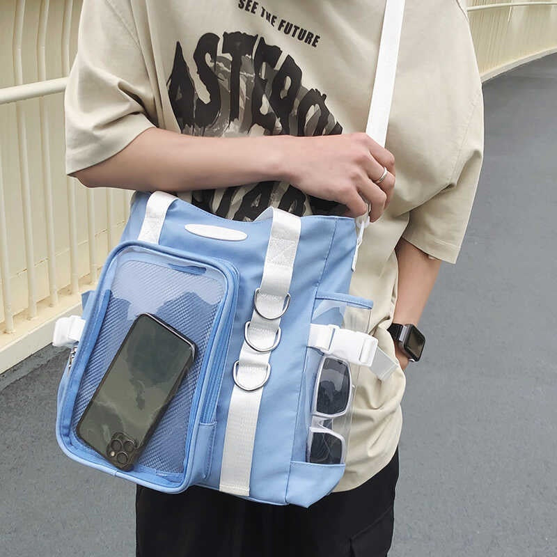 japanese minority design transparent college style fashion all match good looking large capacity crossbody bag