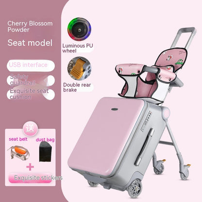 children can sit and ride multifunctional trolley case