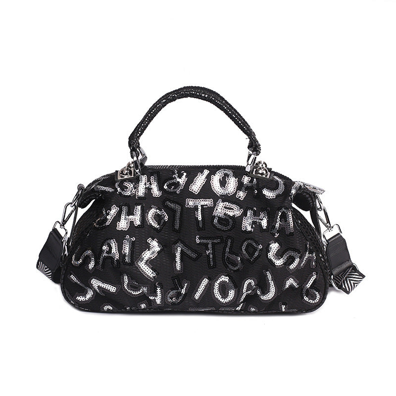 pillow bag womens large capacity sequin broadband handbag shoulder bag