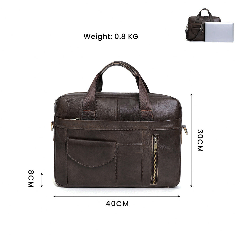 simple casual mens real leather handbag