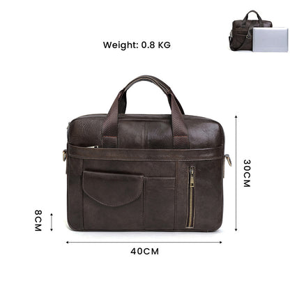 simple casual mens real leather handbag