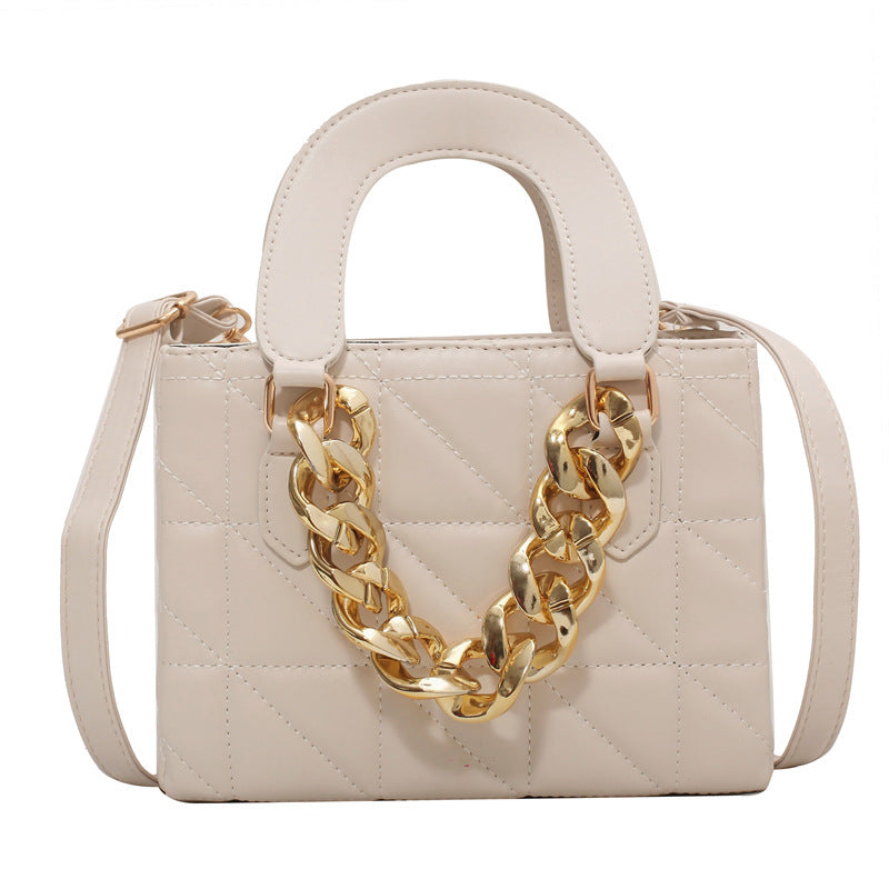 womens korean style fashion thick chain rhombus handbag