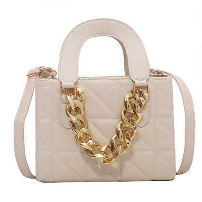 womens korean style fashion thick chain rhombus handbag