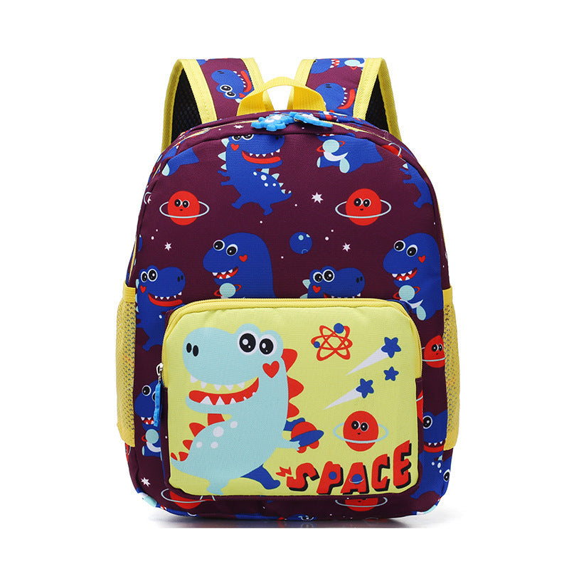 cartoon student schoolbag dinosaur nylon print childrens shoulders