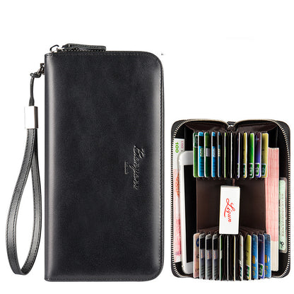 clutch bag bank card holder leather anti degaussing anti theft brush