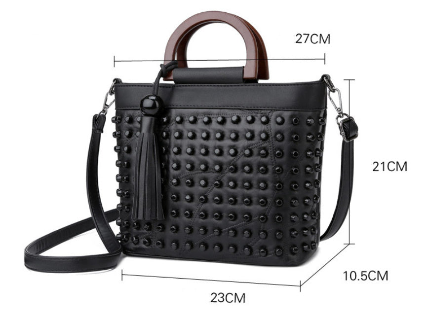 womens fashion personalized sheepskin rivet bag