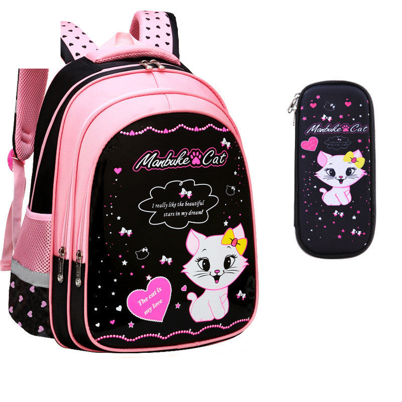 kids school cute cat print backpack