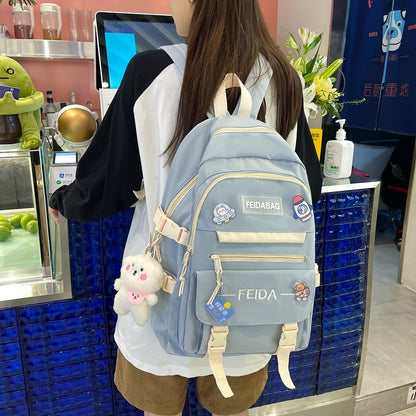 Elegant Mori Leisure Backpack Large Capacity Early High School Student Schoolbag