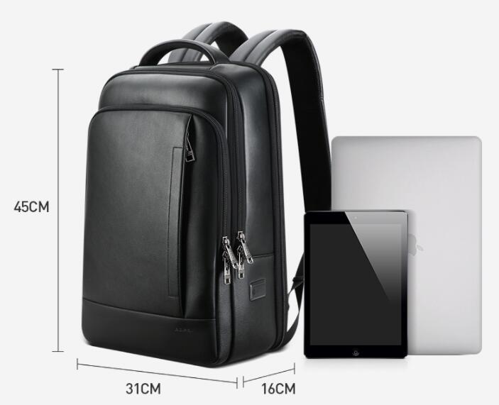 backpack leather backpack mens business trip first layer leather backpack computer bag