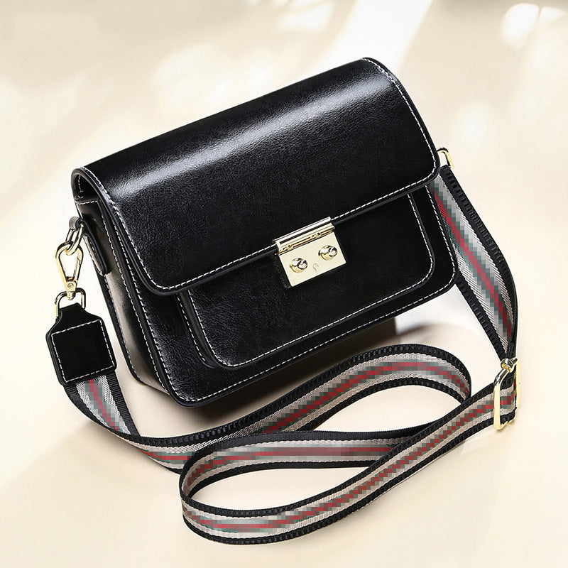 genuine leather fashion one shoulder messenger handbag