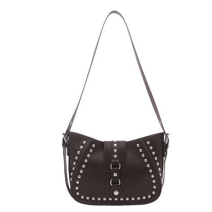 Sophisticated Studded Commuter Underarm Bag A Stylish Minimalist Niche-design Shoulder Or Crossbody Bag