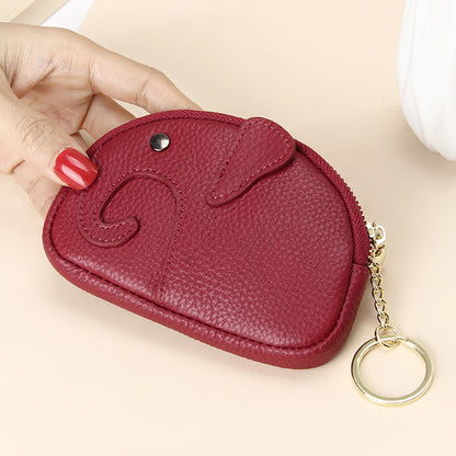 female creative keychain cartoon elephant wallet