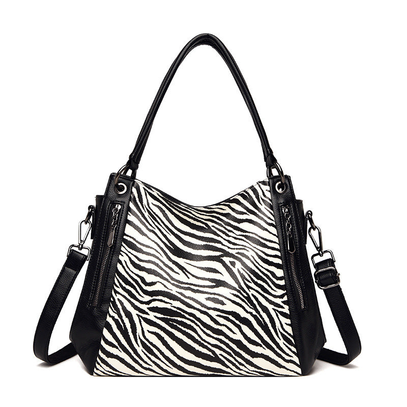 urban simple large capacity leopard print fashion womens bag