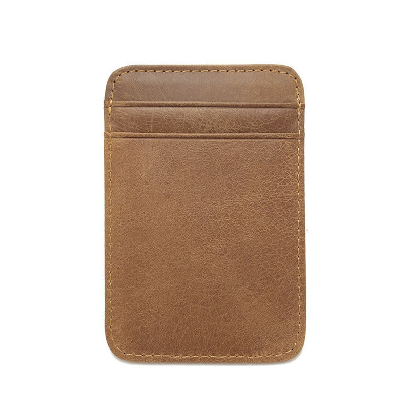 genuine leather men wallet brown coin purse small mini card