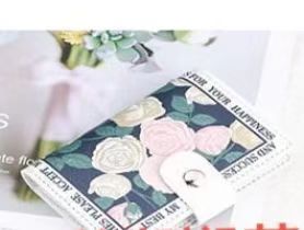 flower anime anti degaussing multiple card slots bank document package large capacity card holder