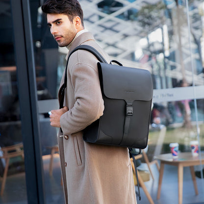 mens magnetic buckle fashion computer backpack leisure student bag