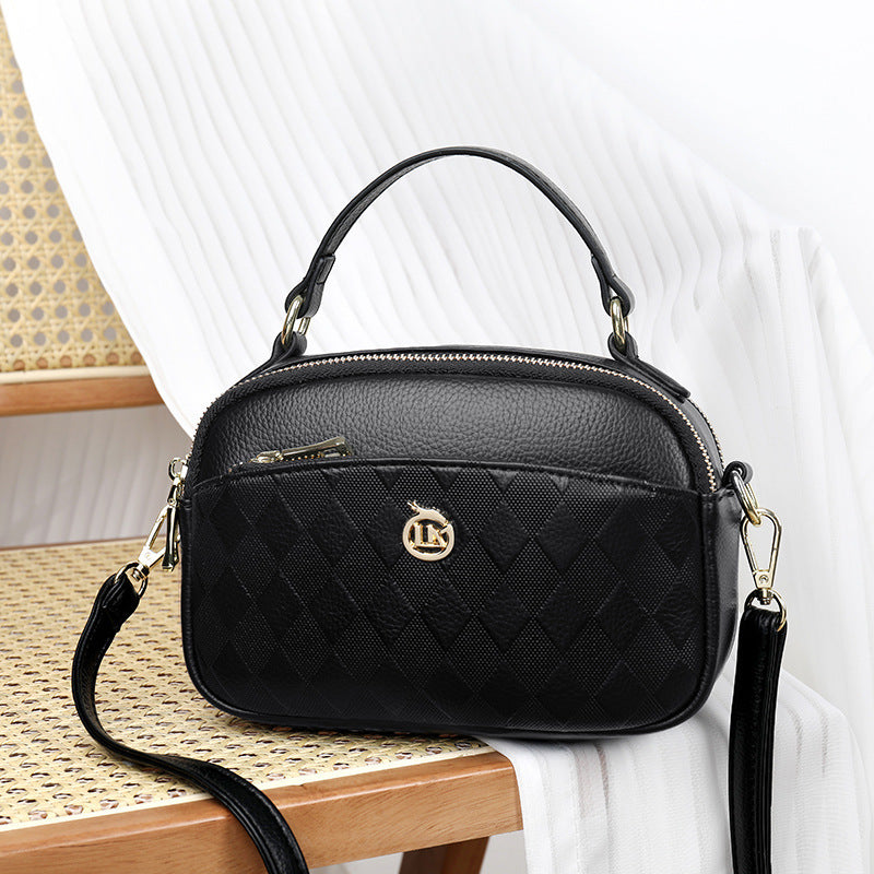 womens handbag multi layer large capacity soft leather embossed shoulder messenger bag womens bag fashion